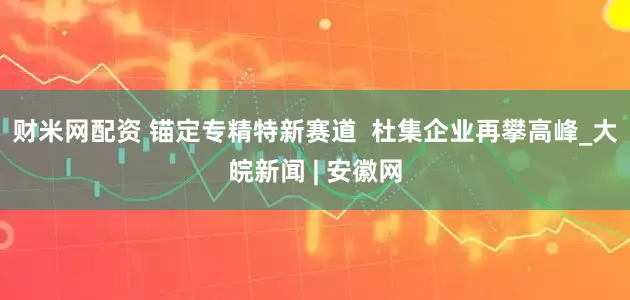 财米网配资 锚定专精特新赛道  杜集企业再攀高峰_大皖新闻 | 安徽网